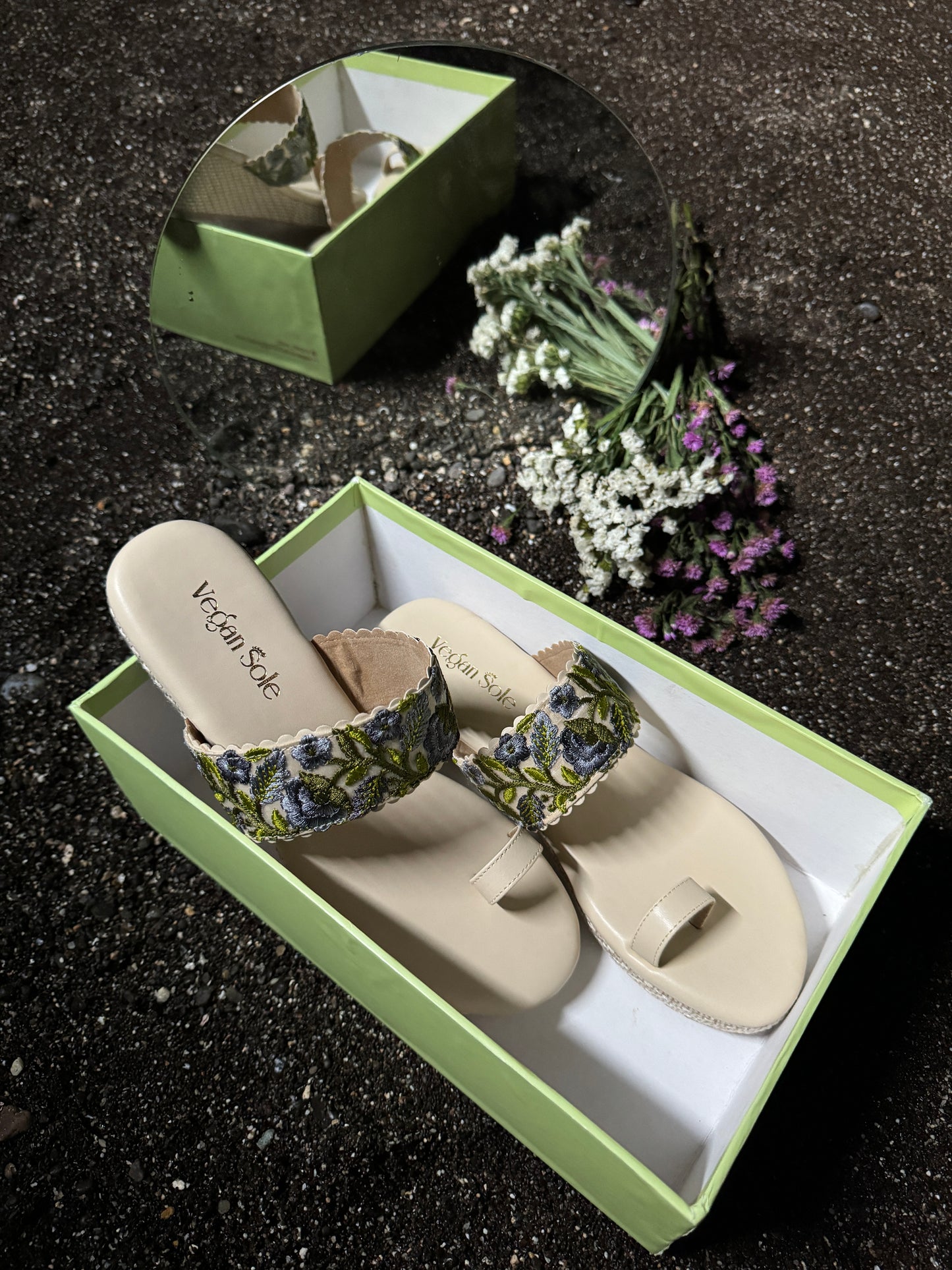 Floral One-Toe Platform Heels