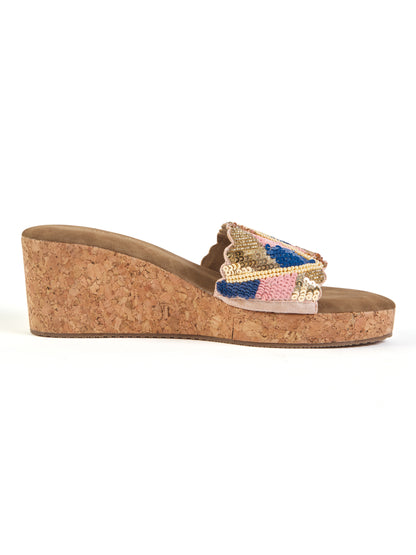 Multicolor Platform Heels