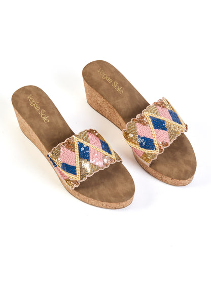 Multicolor Platform Heels