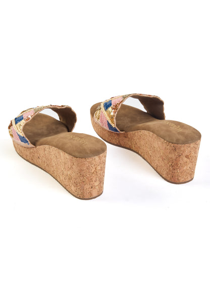Multicolor Platform Heels