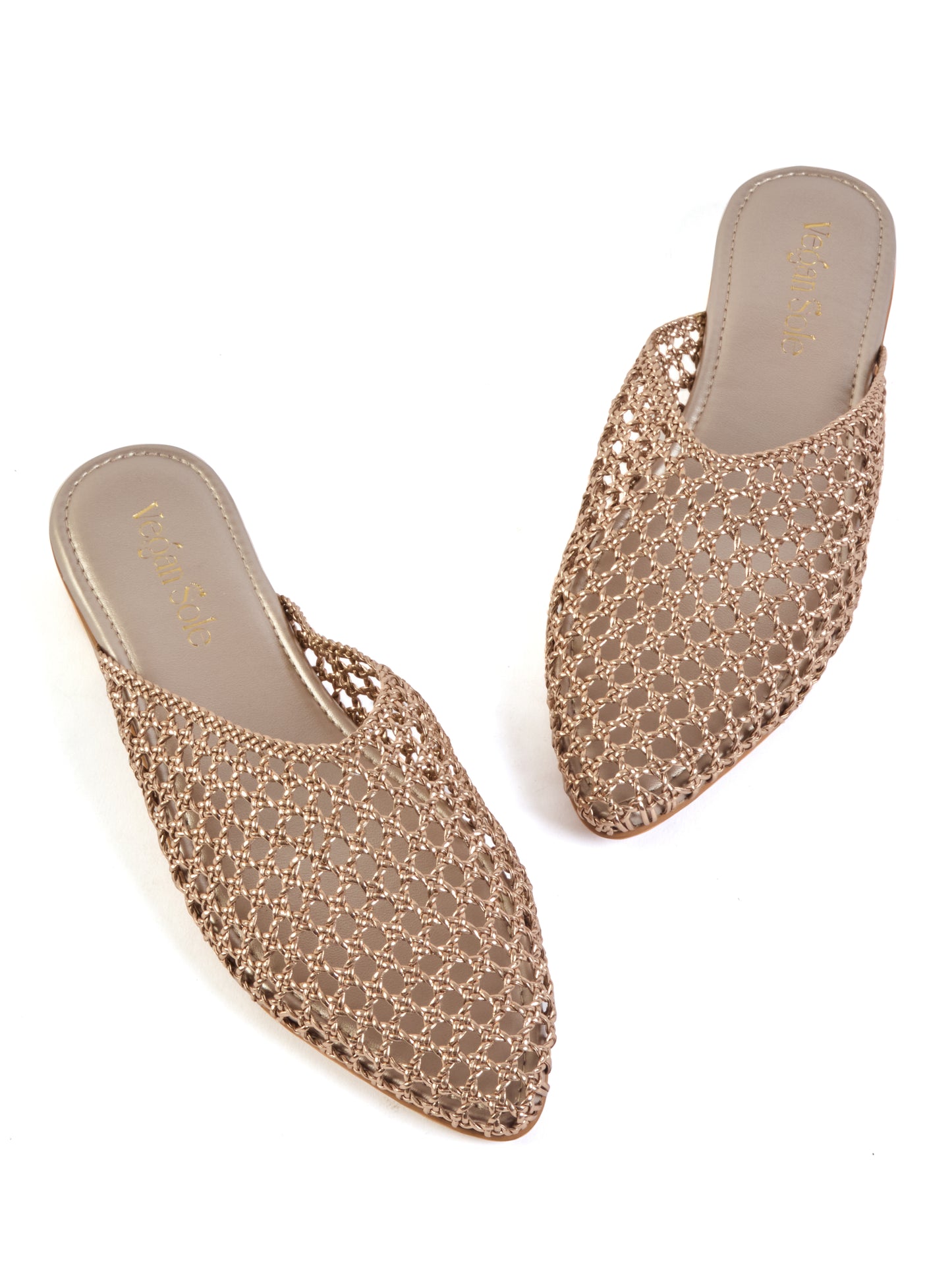 ROSE GOLD WEAVE FLATS