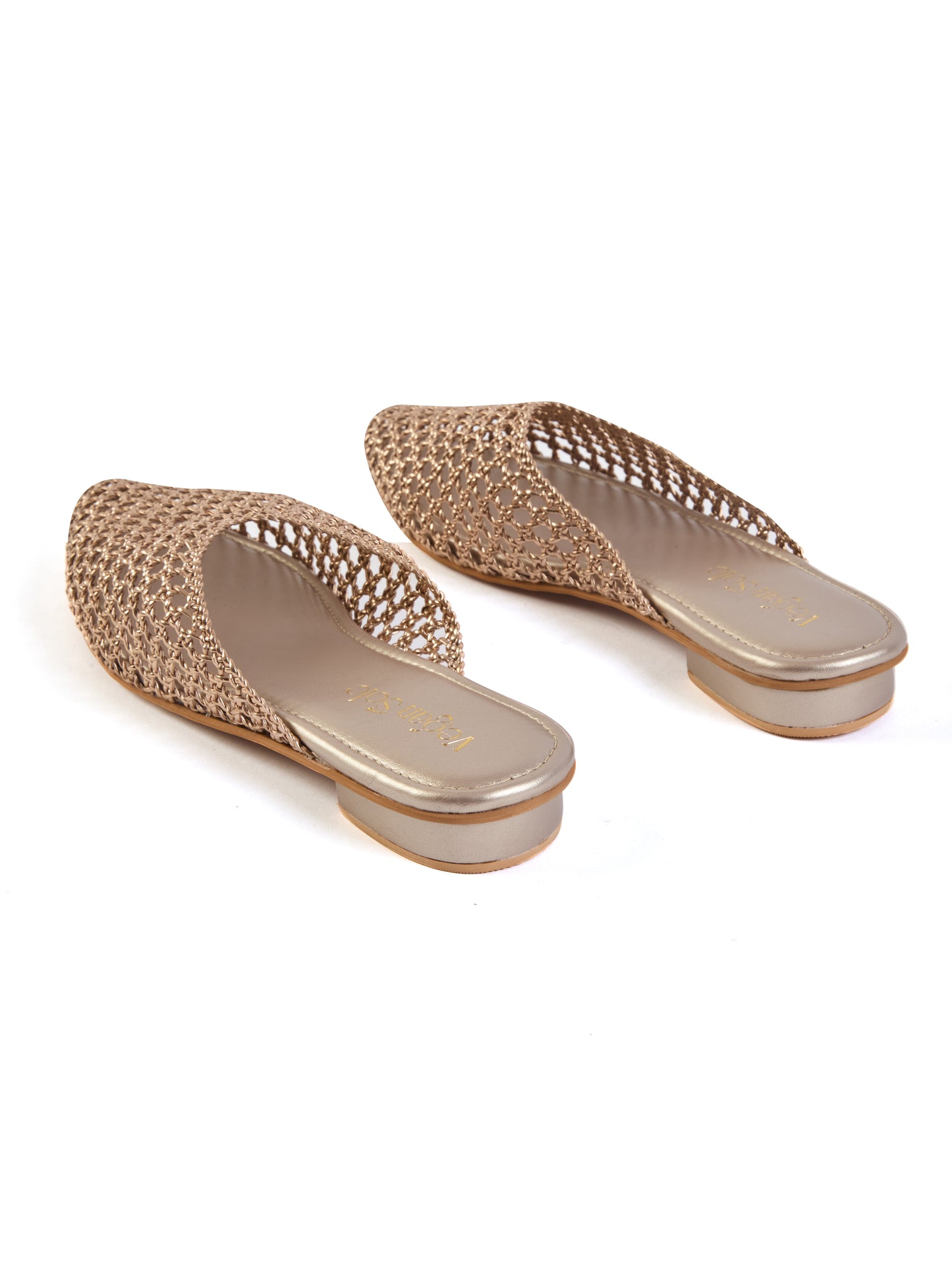ROSE GOLD WEAVE FLATS