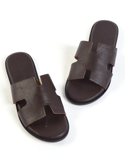 Dark Brown For Him Slides