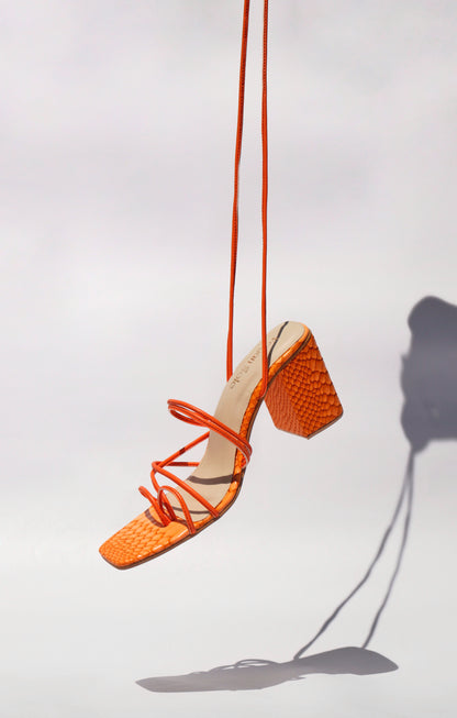 Rectangle Tie-Up Heels