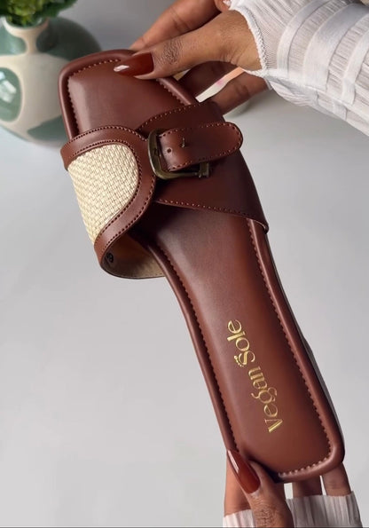 Brown Buckle Flats