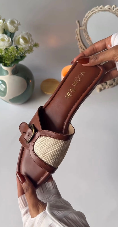 Brown Buckle Flats